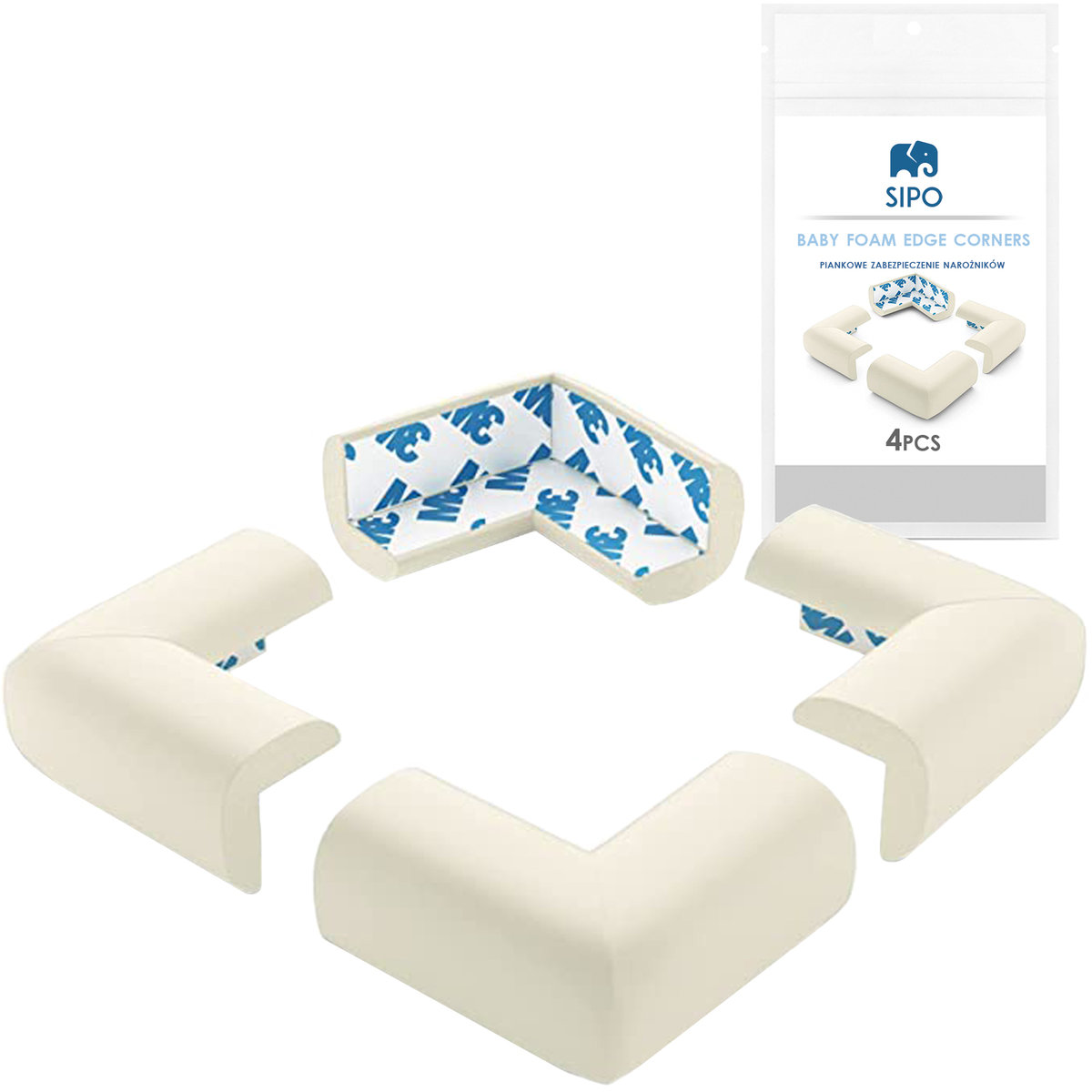 SIPO Foam protection for furniture corners, beige 4 pcs banaby.ie