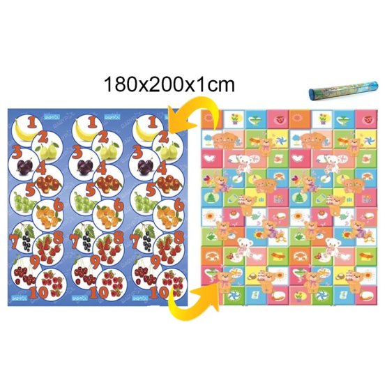 Children's Foam Play Mat - Fruit with Numbers + Teddy Friends