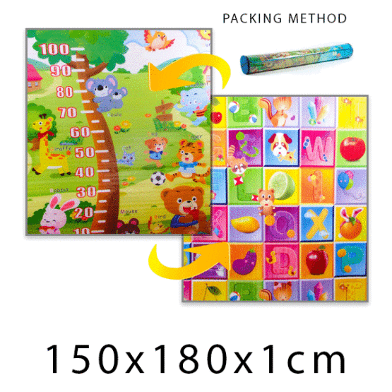 Children's foam rug - picnic + colored letters 150x180x1cm