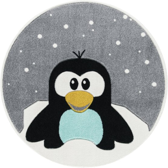 Children's round rug Penguin