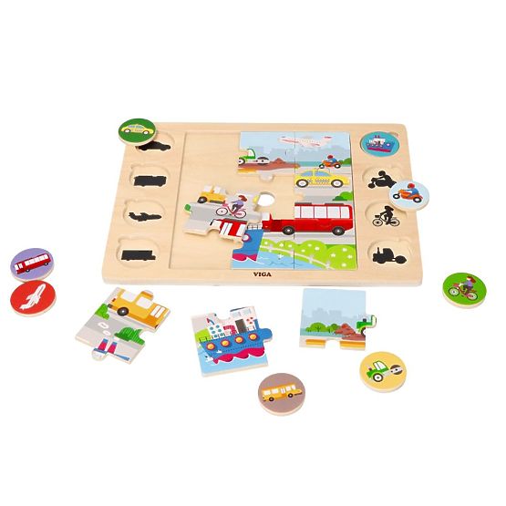 2-in-1 Puzzle Vehicles - Puzzle and Find the Shadow Game