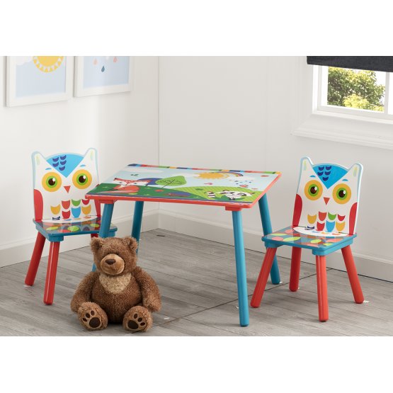 Children's table with chairs Forest animals