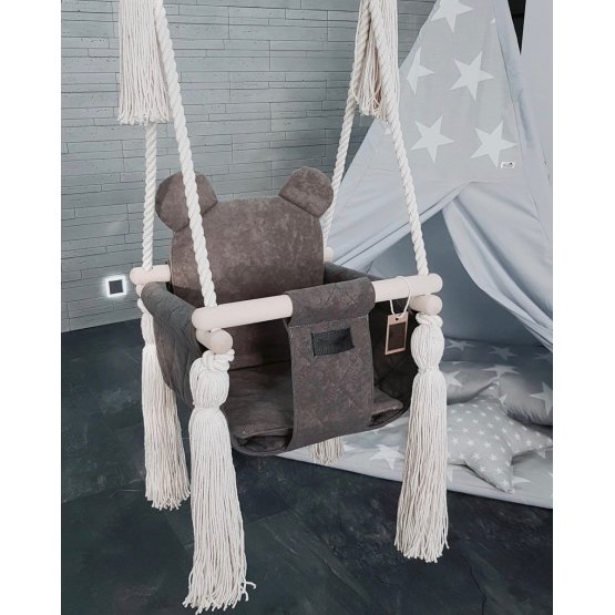 Children's interior swing - brown-gray