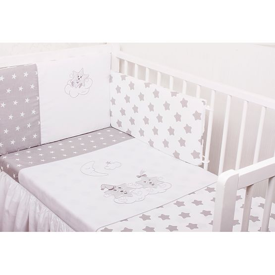 3-Piece Baby Cot Bedding Set - Silver Star