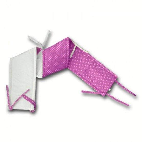 Gadeo Cot Bumper - Pink with Dots