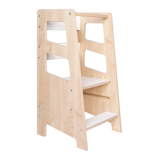 Kids Montessori Learning Tower Adjustable Height Wooden Kitchen Step Stool For Children