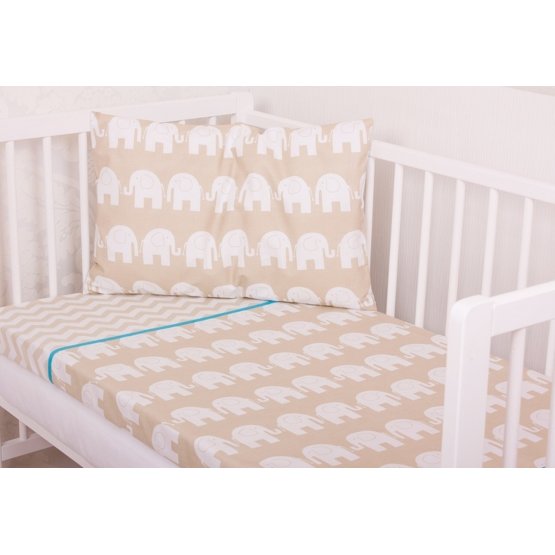 Linen to cribs - Elephants - brown