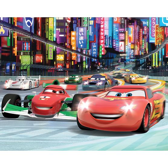 3D Disney Cars II Wall Mural