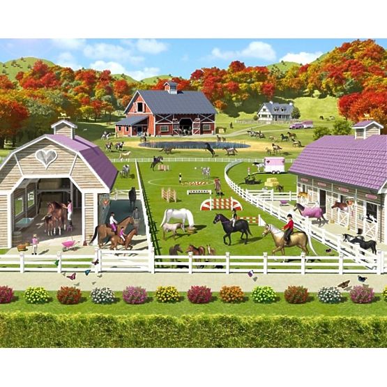 3D Horses and Ponies Wall Mural