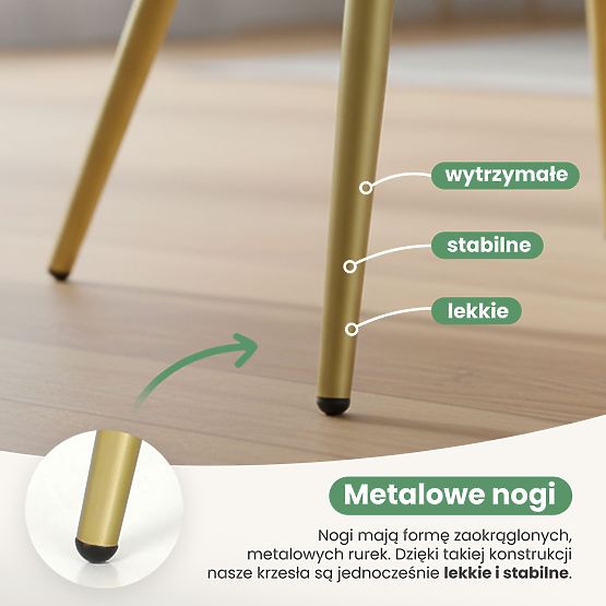 4x Upholstered Chair with Square Quilting Powder Pink LUXANO Gold Legs