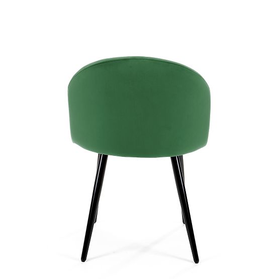 4x Velvet Upholstered Chairs SJ.077 Bottle Green