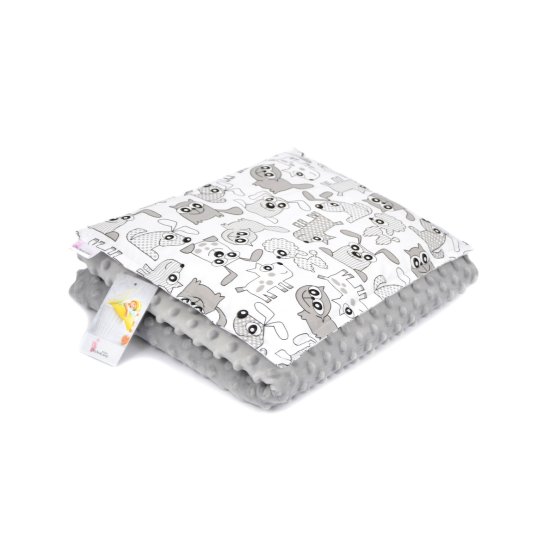 Baby blanket and pillow L Animals - grey