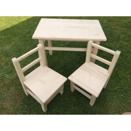 Children's wooden table with Woodland chairs