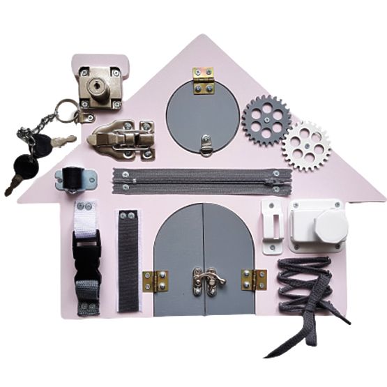 Activity board - House - pink-gray