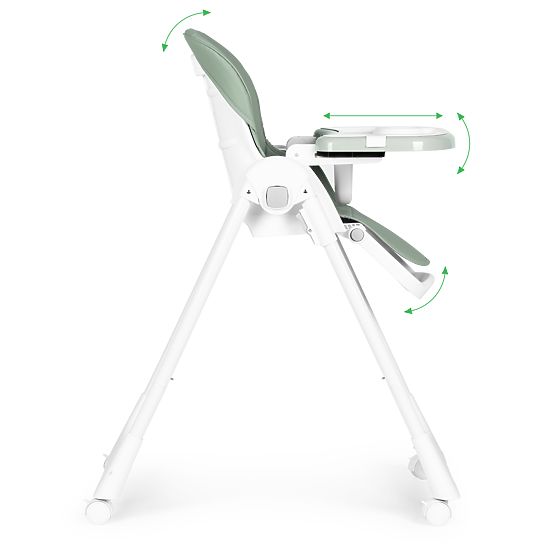 Adjustable Height High Chair, Eco-leather, Straps, Double Tray ECOTOYS