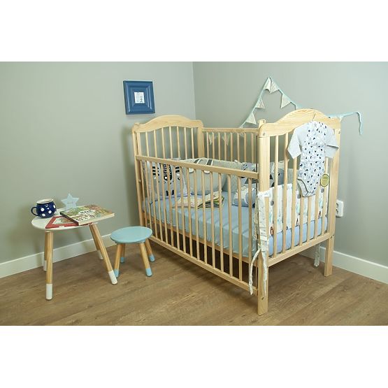Cot Alek with pull-down side - natural