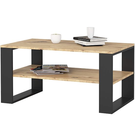 ALEX COFFEE TABLE OAK ARTISAN / BLACK