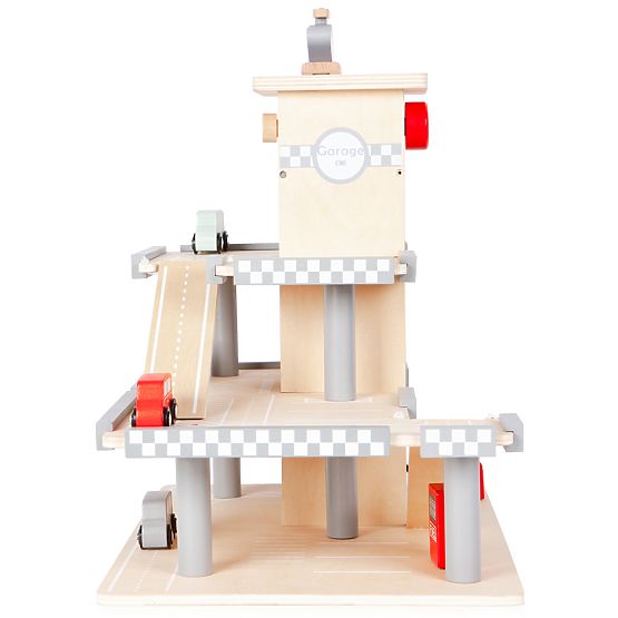 Alex's three-storey garage with a lift, cars and a helicopter