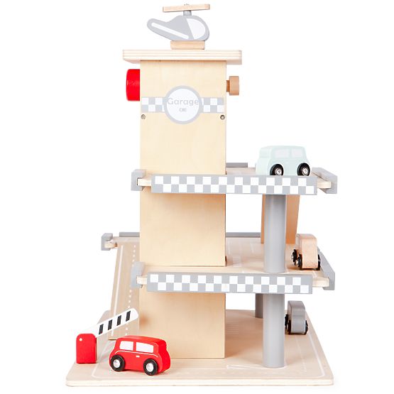 Alex's three-storey garage with a lift, cars and a helicopter