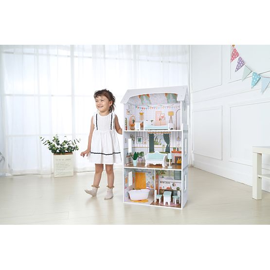 Alice Dollhouse 3 Floors 4 Rooms Set of 9 Furniture ECOTOYS