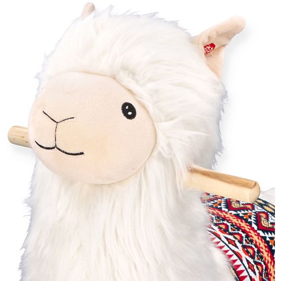 Alpaca on a Rocking Horse with Wheels