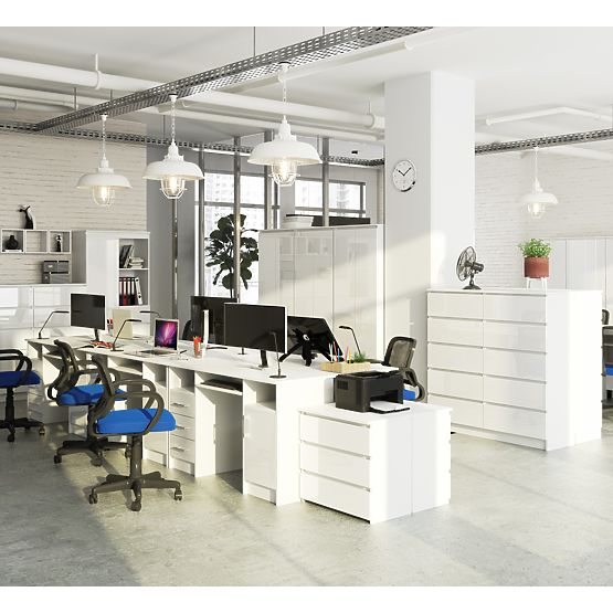 ANA PK WHITE / WHITE GLOSS DESK