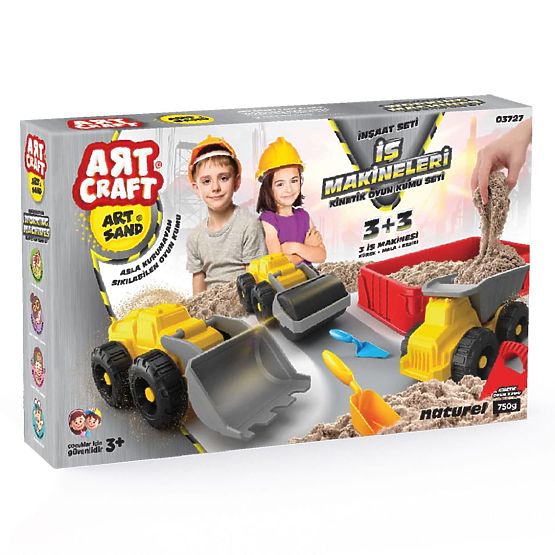 ART CRAFT Kinetic Sand Set with Construction Vehicles
