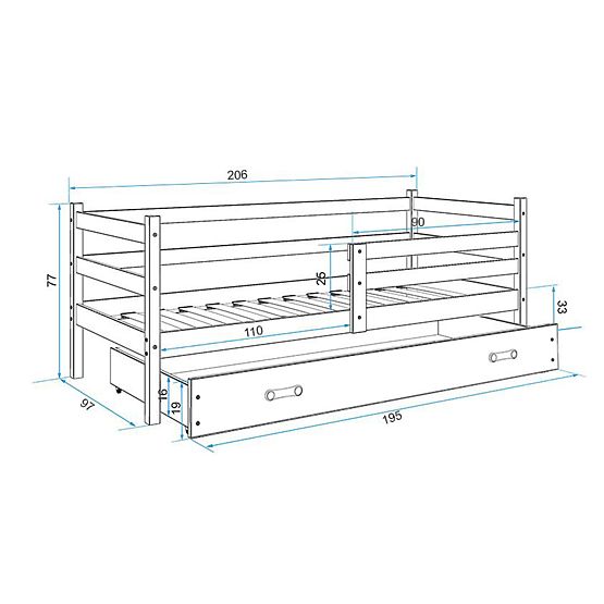 Baby bed Erik - gray-white