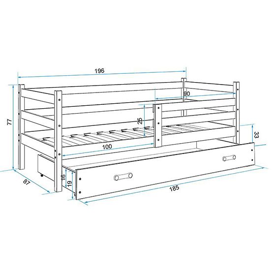 Baby bed Erik - white-gray