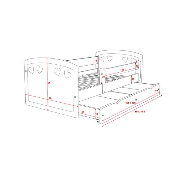 Children's Bed Julie - Grey