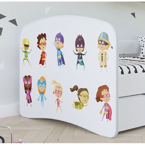 Baby bed se behind the gate - Superheroes - white
