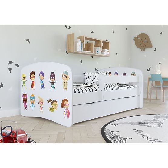 Baby bed se behind the gate - Superheroes - white