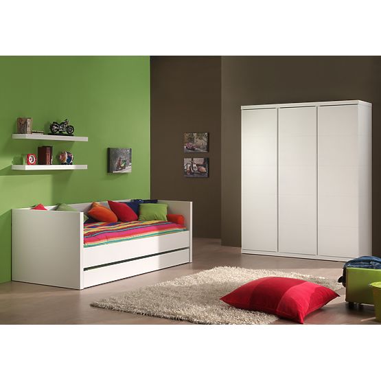 Children's Bed with Backrest Lara - White