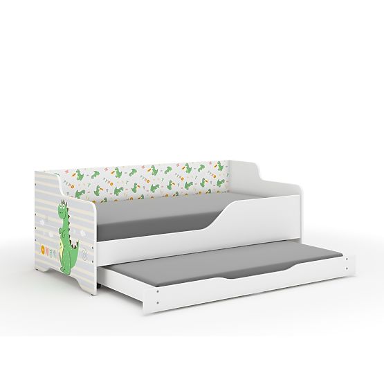 Children's Bed with Backrest LILU 160 x 80 cm - Dino