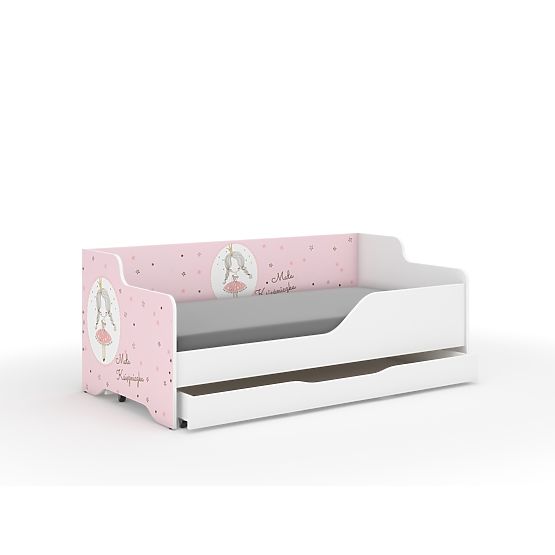 Children's Bed with Back LILU 160 x 80 cm - Princess