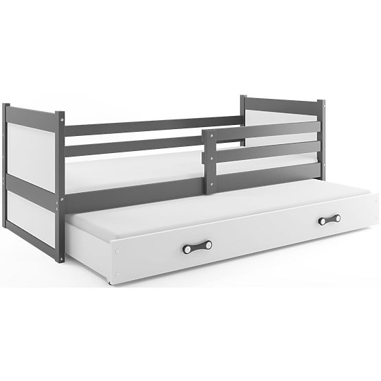 Baby bed with extra bed Rocky - gray-white
