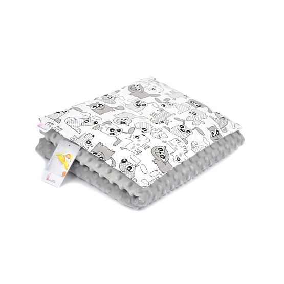 Baby blanket and pillow L Animals - grey