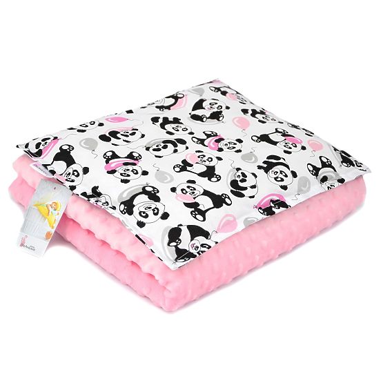 Baby blanket and pillow M Panda - pink