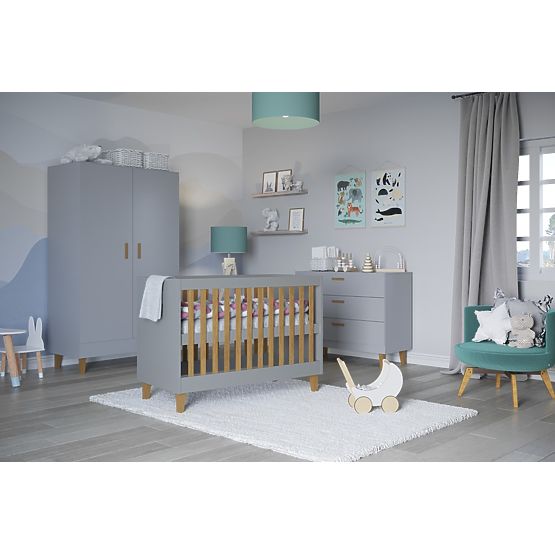 Children's Crib KUBI 120 x 60 cm - Gray