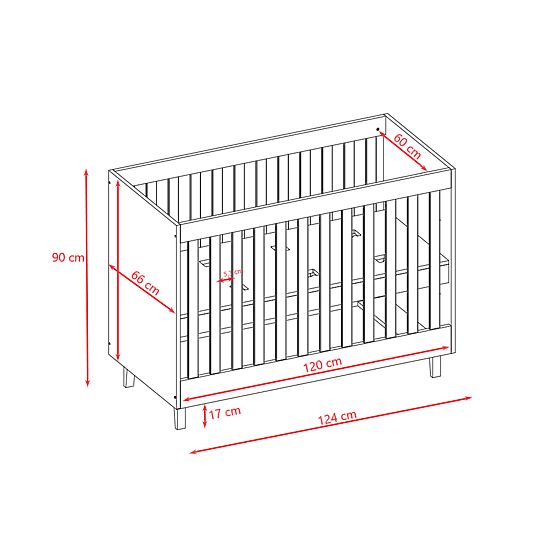 Children's Cot KUBI 120 x 60 cm - White