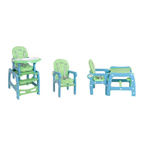 Baby dining chair Hugo - green-blue