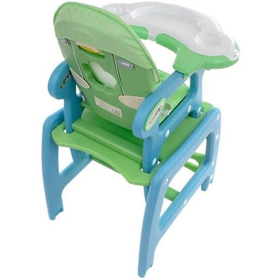 Baby dining chair Hugo - green-blue