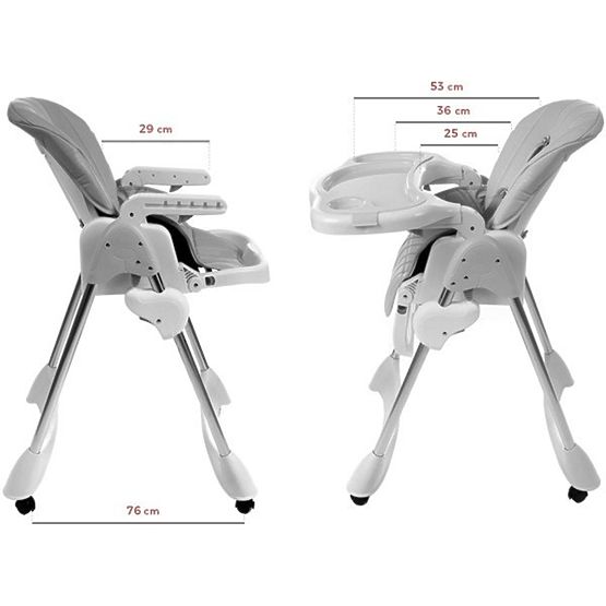 Baby dining chair Luxa - grey