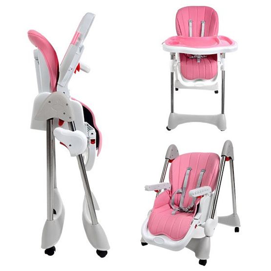 Baby dining chair Luxa - pink
