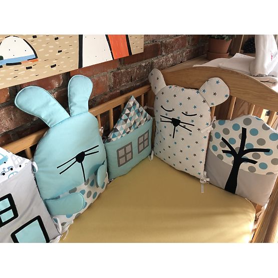 Baby Dream - Modular cot mantinel - gray-blue