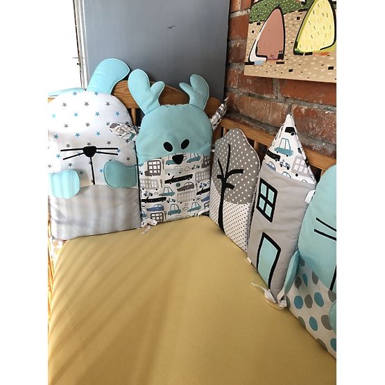 Baby Dream - Modular cot mantinel - gray-blue