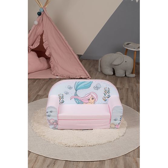 Children's Sofa Mermaid - Pink and White