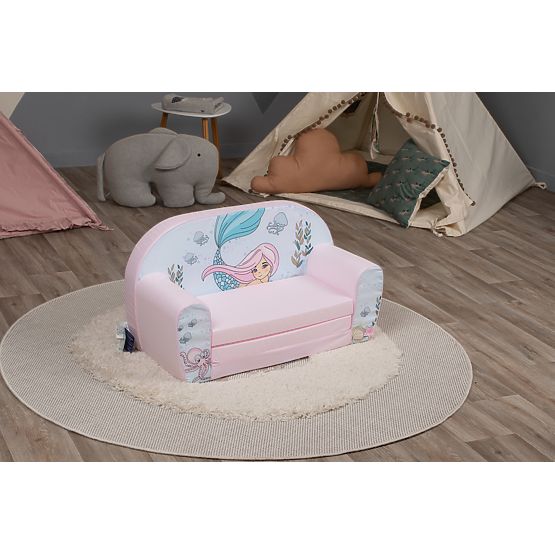 Children's Sofa Mermaid - Pink and White