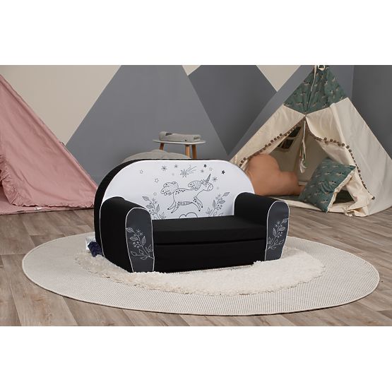 Children's Sofa Unicorn - Black and White