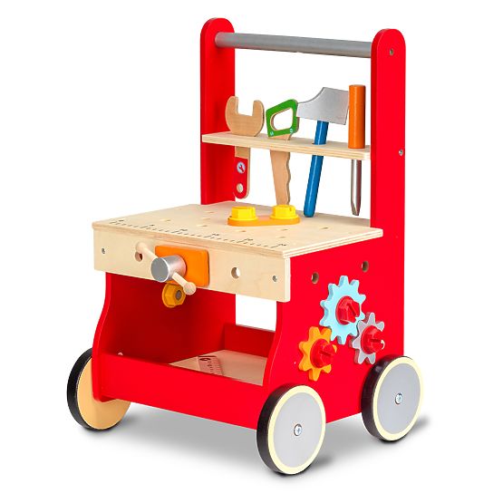 Baby wooden dílnička with wheels